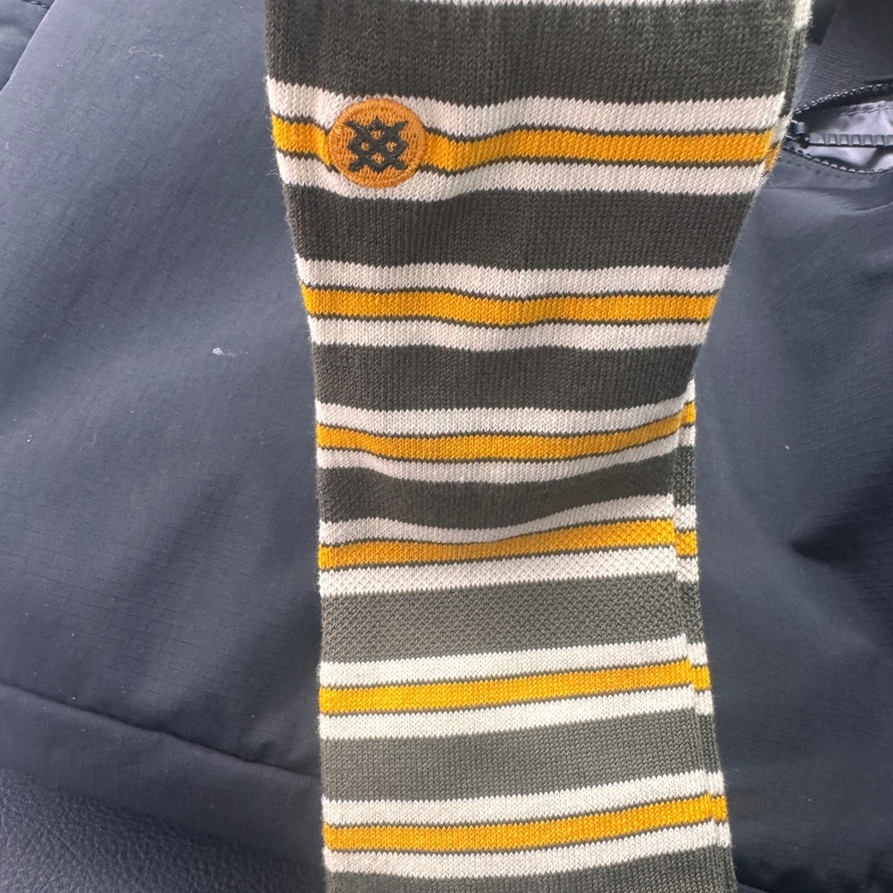 Stance Olive and Yellow Striped Socks size L